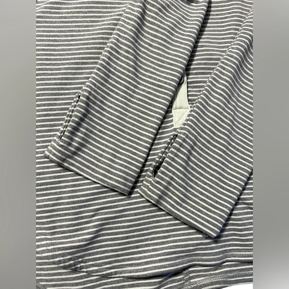 Lululemon Awesoma Henley Hyper Stripe Heathered Slate Ghost Size 4 - Picture 5 of 8
